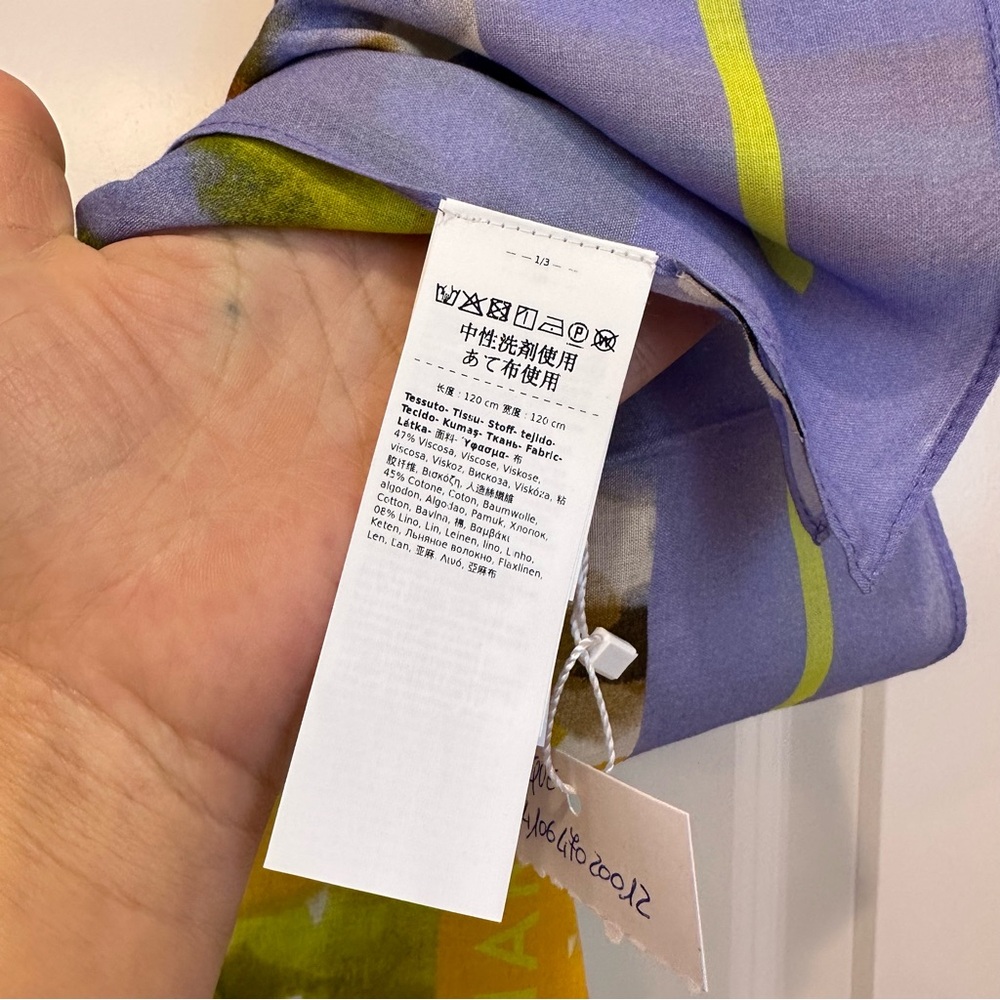 NWOT Marella by Max Mara Cotton Blend Shawl Scarf Size: 120cm* 120cm Spring - Picture 8 of 15